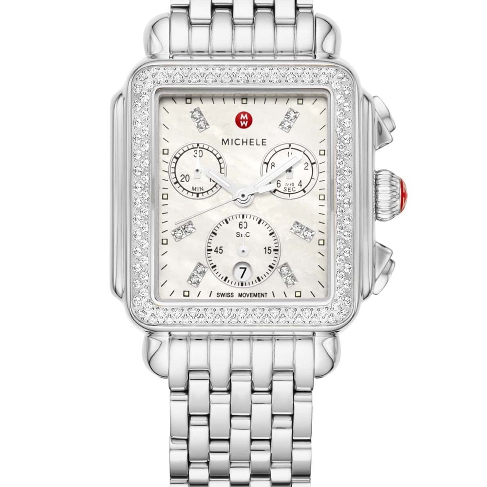 Michele Deco Diamond MOP Womens Watch EXCELLENT Condition.
